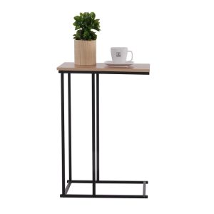 Side Table Metal with MDF Top 40x26x58cm