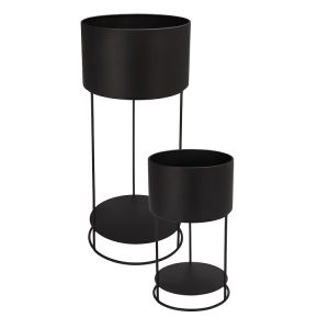 Free Standing Flower Pots Black Large