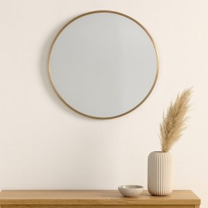 Mirror Round Aluminium 60cm Gold