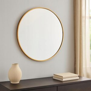 Mirror Round Aluminium 60cm Gold