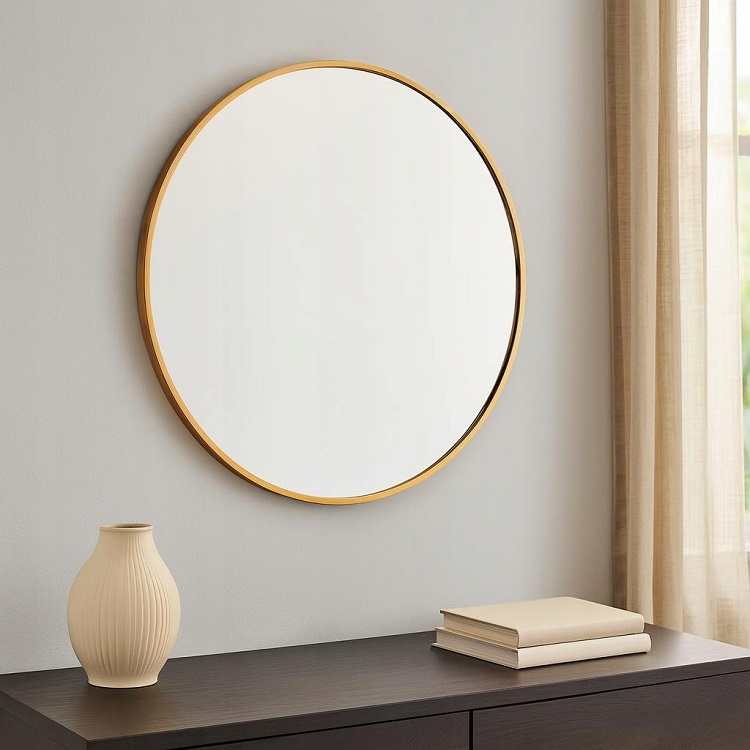 Mirror Round Aluminium 60cm Gold