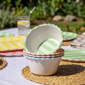Melamine Bowl Flower Rim 14.50x7cm (4 Colours)