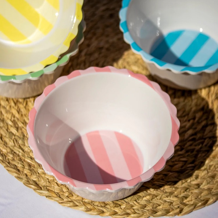 Melamine Bowl Flower Rim 14.50x7cm (4 Colours) - Image 3