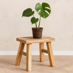 Stool Solid Teak Wood 31x19x25cm