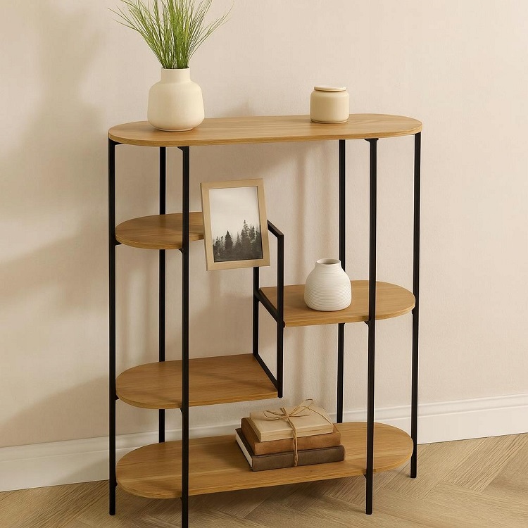 Metal Wall Rack with MDF Shelves 77x33x95cm - Image 3