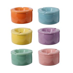 Ashtray Ceramic 12x6cm (6 Colours)