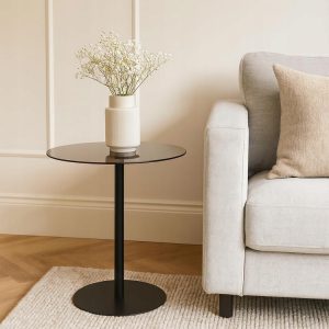 Round Side Table Black 40cm